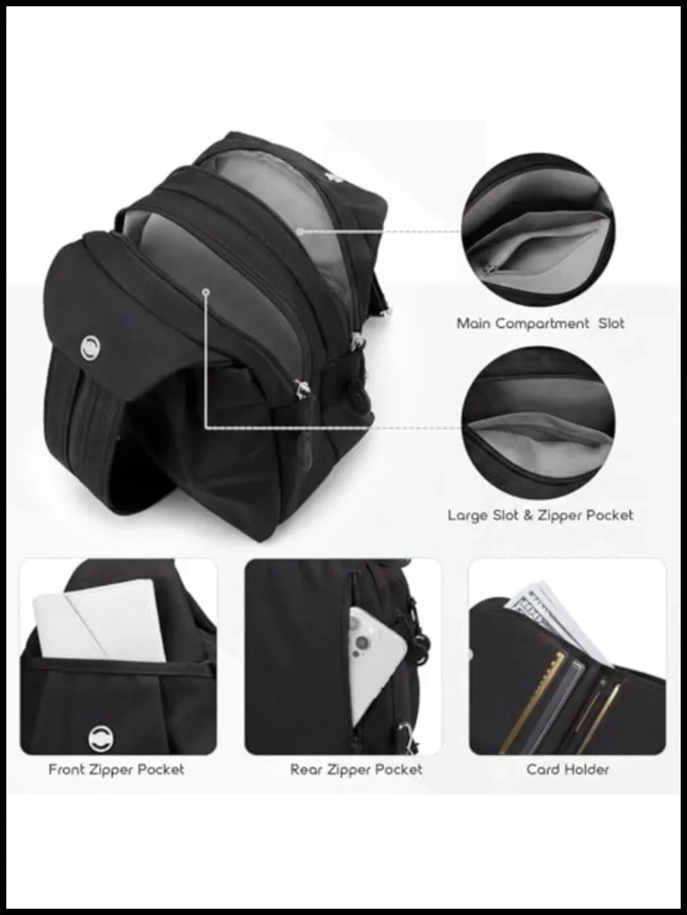 3 in 1 Convertible Anti Theft Backpack Crossbody Sling Bag for Women Travel